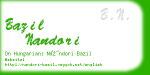 bazil nandori business card